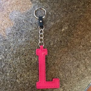 Pink Letter L Keychain